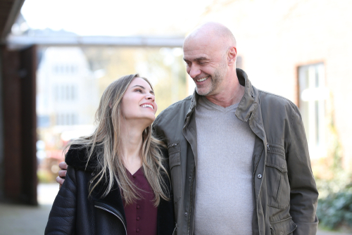 Upscale couple sharing genuine emotional chemistry on Luxy