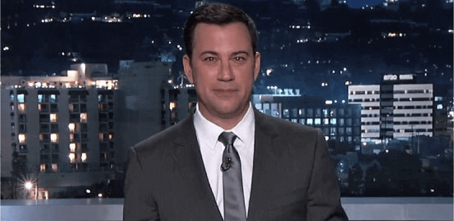 Jimmy Kimmel speaking on the Jimmy Kimmel Live set
